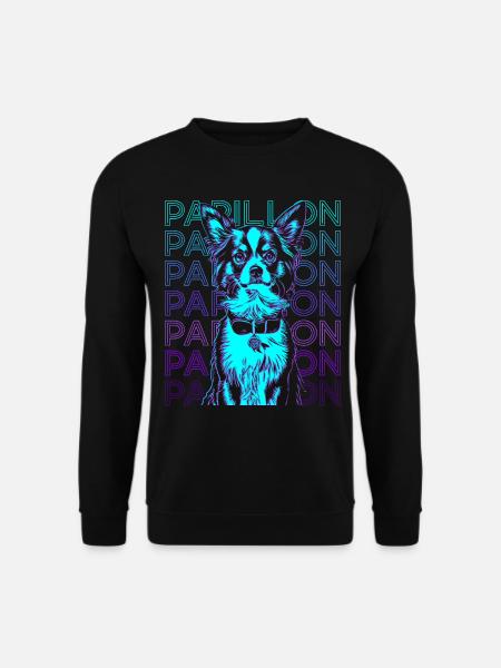 Papillon Dog Retro - Unisex Sweatshirt - black
