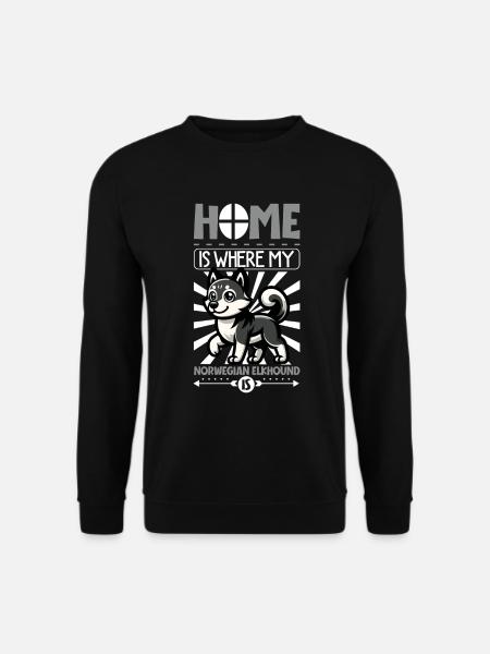 Home - Norwegian Elkhound - Unisex Sweatshirt - black