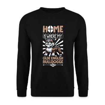 Home - Olde English Bulldog - Unisex Sweatshirt - black - Front - Alina (178cm) & Michal (187cm)