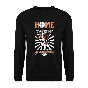 Home - Old Danish Pointing Dog - Unisex Sweatshirt - black - Front - Alina (178cm) & Michal (187cm)