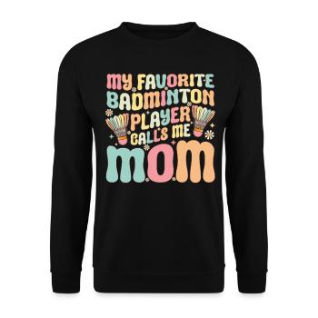 Ma joueuse de badminton préférée m’appelle Mama Groovy - Sweat-shirt Unisexe - noir - Devant - Alina (178cm) & Michal (187cm)