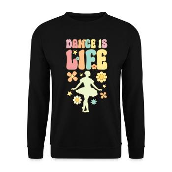 Tanz ist Leben Groovy Ballett Tanz Tänzerin Baller - Unisex Pullover - Schwarz - Vorne - Alina (178cm) & Michal (187cm)