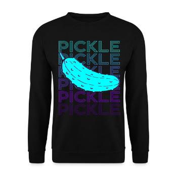 Cornichon Concombre Aneth Rétro - Sweat-shirt Unisexe - noir - Devant - Alina (178cm) & Michal (187cm)