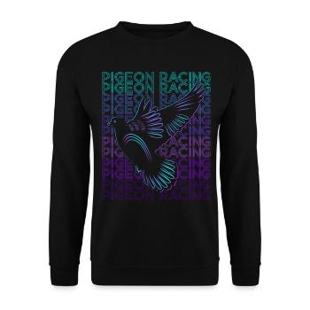 Pigeon Sport Pigeon Breeder Retro - Unisex Sweatshirt - black - Front - Alina (178cm) & Michal (187cm)