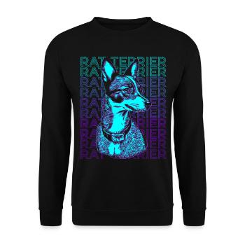 Rat Terrier Chien Rétro - Sweat-shirt Unisexe - noir - Devant - Alina (178cm) & Michal (187cm)