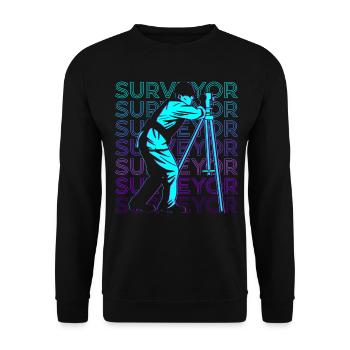 Surveyor Surveying Retro - Unisex Sweatshirt - black - Front - Alina (178cm) & Michal (187cm)