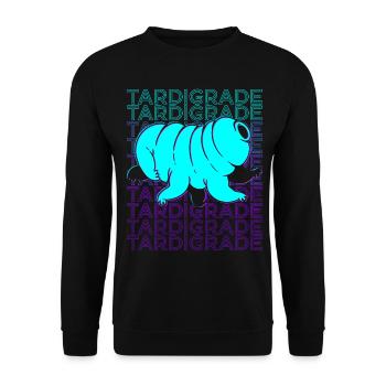 Tardigrade Water Bear Microbiology Retro - Unisex Sweatshirt - black - Front - Alina (178cm) & Michal (187cm)