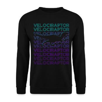 Velociraptor Dinosaur Retro - Unisex Sweatshirt - black - Front - Alina (178cm) & Michal (187cm)