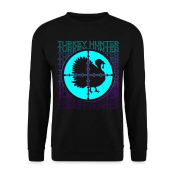 Chasseur de dinde Chasse à la dinde rétro - Sweat-shirt Unisexe - noir - Devant - Alina (178cm) & Michal (187cm)