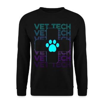 Vet Tech Technician Veterinarian Veterinarian Retro - Unisex Sweatshirt - black - Front - Alina (178cm) & Michal (187cm)