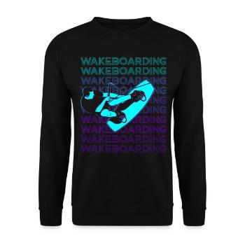 Wakeboarding Wakeboard Wakeboarder Retro - Unisex Sweatshirt - black - Front - Alina (178cm) & Michal (187cm)