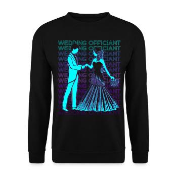 Wedding Officiant Pastor Hochzeit Ordained Ministe - Unisex Sweatshirt - black - Front - Alina (178cm) & Michal (187cm)