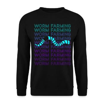 Worm Breeding Vermiculture Worm Farmer Worm Farm Retro - Unisex Sweatshirt - black - Front - Alina (178cm) & Michal (187cm)