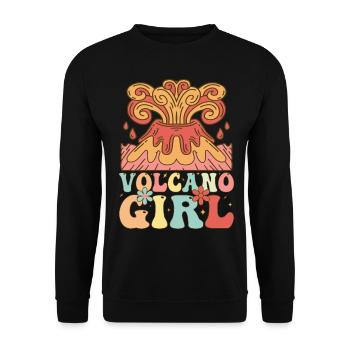 Volcano Girl Lava Geologist - Unisex Sweatshirt - black - Front - Alina (178cm) & Michal (187cm)