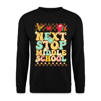 Next stop: Middle School, Elementary School - Unisex Sweatshirt - black - Front - Alina (178cm) & Michal (187cm)