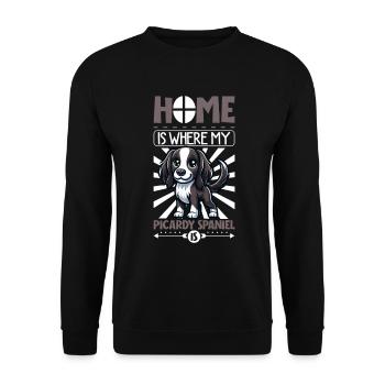 Home - Epagneul Picard - Unisex Sweatshirt - black - Front - Alina (178cm) & Michal (187cm)