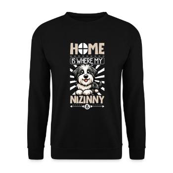 Home - Polski Owczarek Nizinny - Unisex Sweatshirt - black - Front - Alina (178cm) & Michal (187cm)