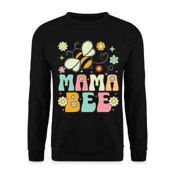 Bienenmama Imkerin Imkerei - Unisex Pullover - Schwarz - Vorne - Alina (178cm) & Michal (187cm)