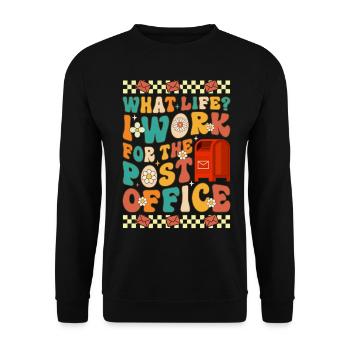 Quelle vie ? Je travaille pour le poste Lustiger P - Sweat-shirt Unisexe - noir - Devant - Alina (178cm) & Michal (187cm)