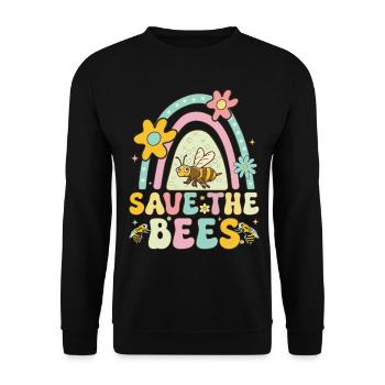 Rettet die Bienen Imker Imkerei - Unisex Pullover - Schwarz - Vorne - Alina (178cm) & Michal (187cm)