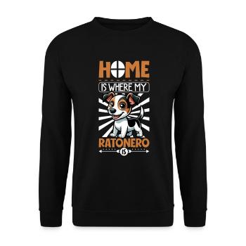Home - Ratonero Bodeguero Andaluz - Unisex Sweatshirt - black - Front - Alina (178cm) & Michal (187cm)