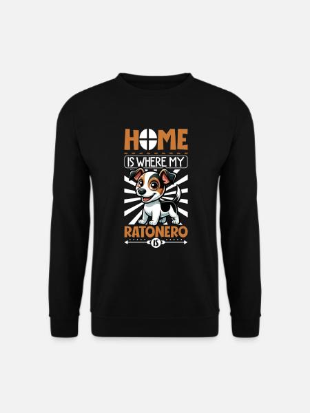 Zuhause - Ratonero Bodeguero Andaluz - Unisex Pullover - Schwarz