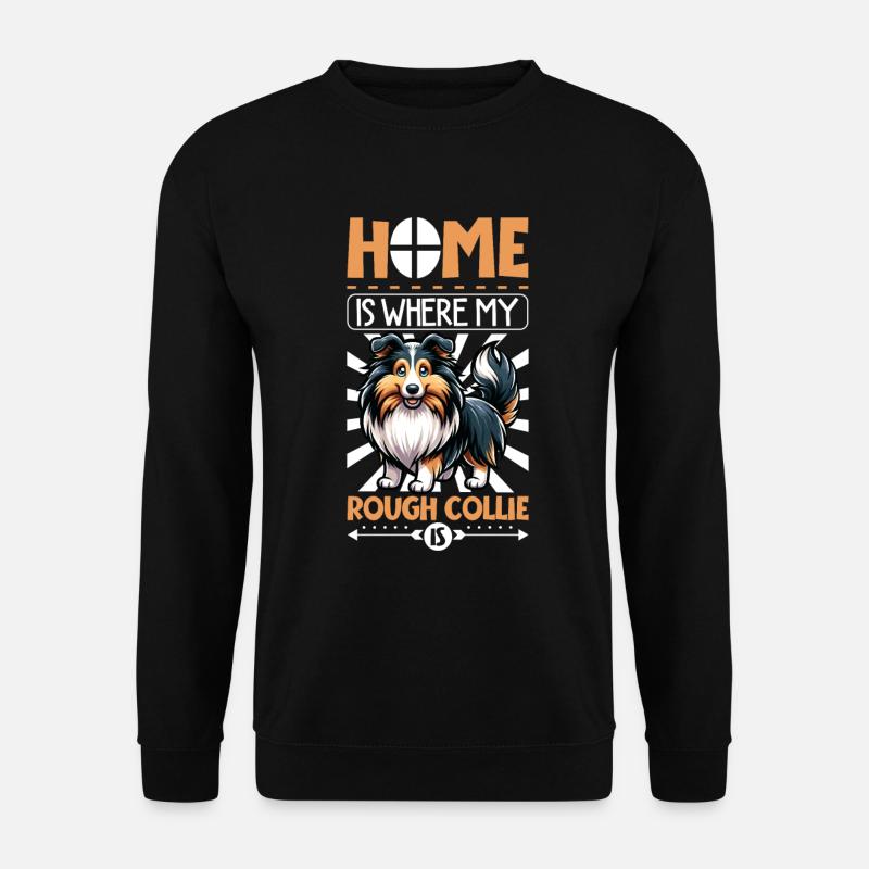 Zuhause - Langhaarcollie - Unisex Pullover - Schwarz