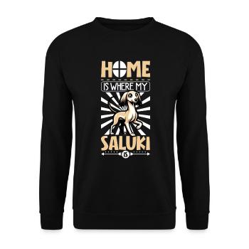 Home - Saluki - Unisex Sweatshirt - black - Front - Alina (178cm) & Michal (187cm)