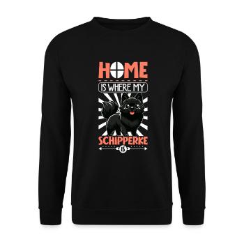 Zuhause - Schipperke - Unisex Pullover - Schwarz - Vorne - Alina (178cm) & Michal (187cm)