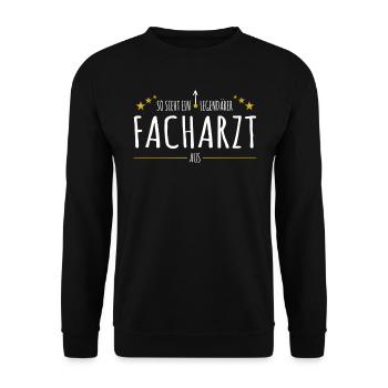 So Sieht Ein Legendärer Facharzt Aus - Unisex Pullover - Schwarz - Vorne - Alina (178cm) & Michal (187cm)