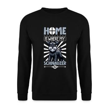 Zuhause - Schnauzer - Unisex Pullover - Schwarz - Vorne - Alina (178cm) & Michal (187cm)