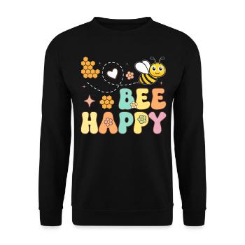 Bee Happy Beekeeper Imkerei - Unisex Pullover - Schwarz - Vorne - Alina (178cm) & Michal (187cm)