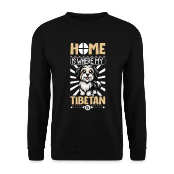Home - Tibetan Terrier - Unisex Sweatshirt - black - Front - Alina (178cm) & Michal (187cm)