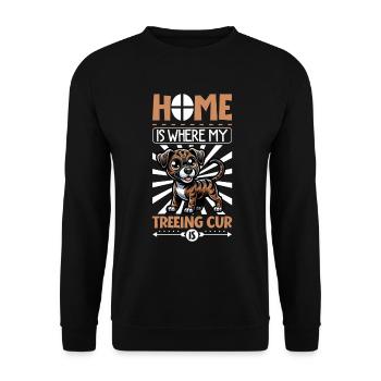 Home - Treeing Cur - Unisex Sweatshirt - black - Front - Alina (178cm) & Michal (187cm)