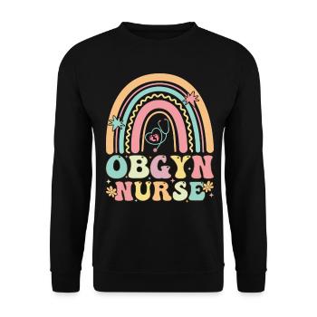 OBGYN Krankenschwester Lustige Geburtshelferin Gyn - Unisex Pullover - Schwarz - Vorne - Alina (178cm) & Michal (187cm)