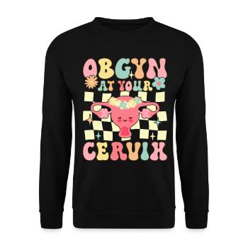 OBGYN Cervix Funny Gynecologist Gynecologist - Unisex Sweatshirt - black - Front - Alina (178cm) & Michal (187cm)