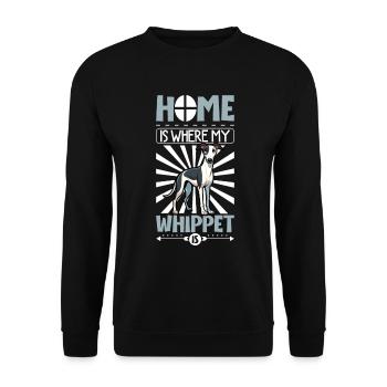 Home - Whippet - Unisex Sweatshirt - black - Front - Alina (178cm) & Michal (187cm)