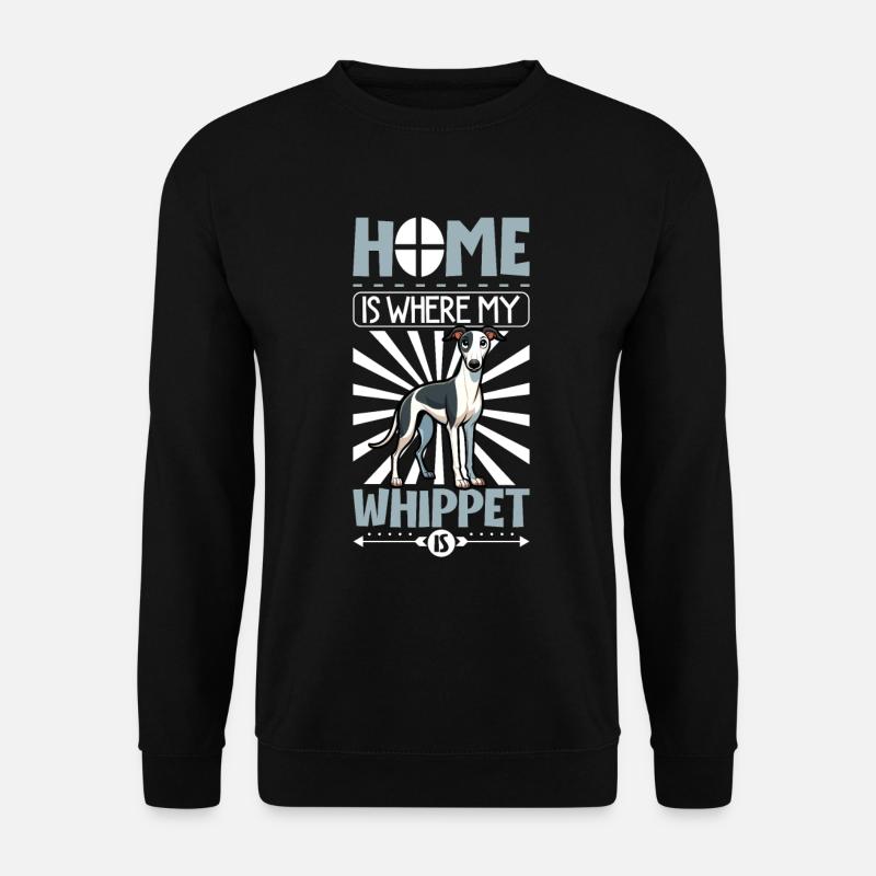 Zuhause - Whippet - Unisex Pullover - Schwarz
