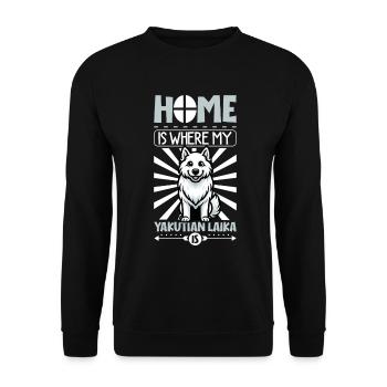 Home - Yakutskaya Laika - Unisex Sweatshirt - black - Front - Alina (178cm) & Michal (187cm)