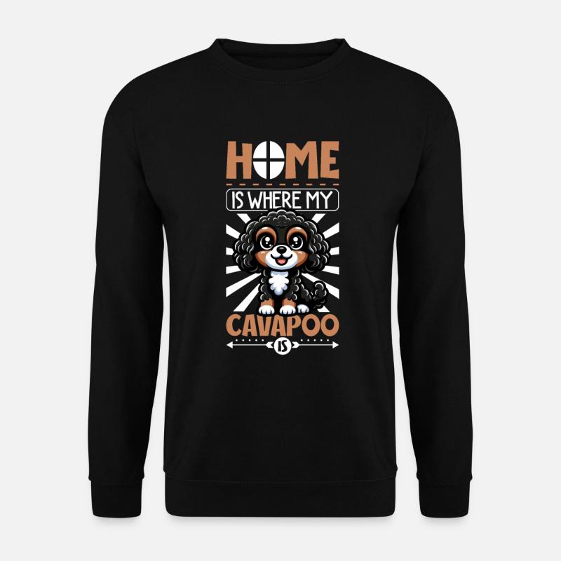 Zuhause - Cavapoo - Unisex Pullover - Schwarz