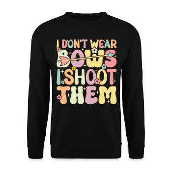 Groovy Archery Girl Archer I don't wear any - Unisex Sweatshirt - black - Front - Alina (178cm) & Michal (187cm)
