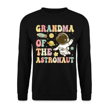 Oma des Astronauten Groovy Space Planets - Unisex Pullover - Schwarz - Vorne - Alina (178cm) & Michal (187cm)