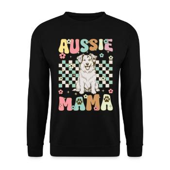 Aussie Mama Groovy Austrialian Shepherd Mom - Unisex Sweatshirt - black - Front - Alina (178cm) & Michal (187cm)