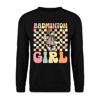 Badminton Fille Groovy Joueur - Sweat-shirt Unisexe - noir - Devant - Alina (178cm) & Michal (187cm)