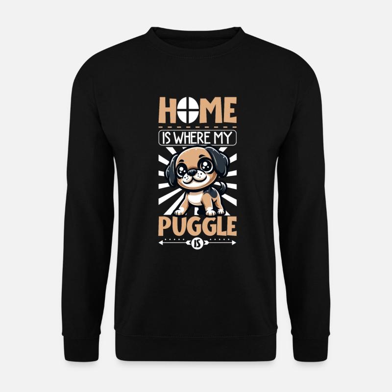Zuhause - Puggle - Unisex Pullover - Schwarz