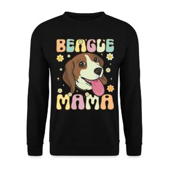 Beagle Mama Groovy Dog Mom - Unisex Sweatshirt - black - Front - Alina (178cm) & Michal (187cm)