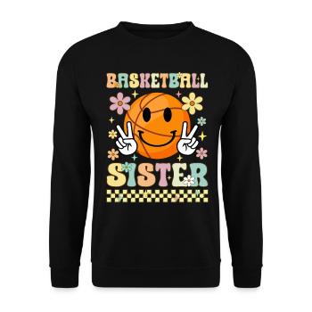 Basket-ball soeur Groovy Sis - Sweat-shirt Unisexe - noir - Devant - Alina (178cm) & Michal (187cm)