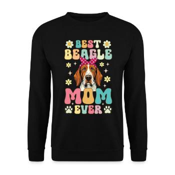 Meilleure maman beagle de tous les temps Groovy Dog Mom - Sweat-shirt Unisexe - noir - Devant - Alina (178cm) & Michal (187cm)