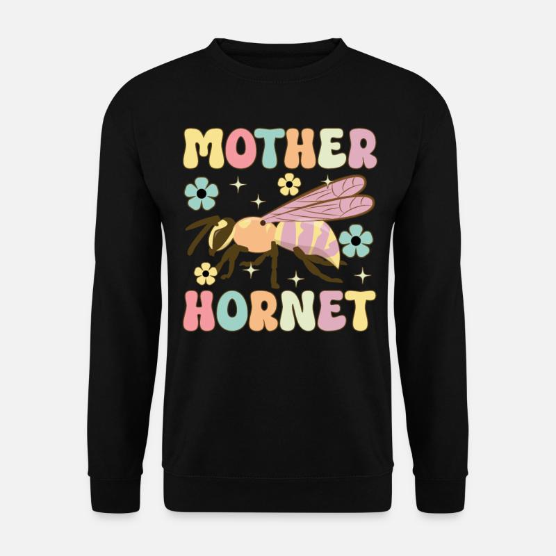 Mutter Hornisse Groovy Imker Mutter Bienenzucht Bi - Unisex Pullover - Schwarz