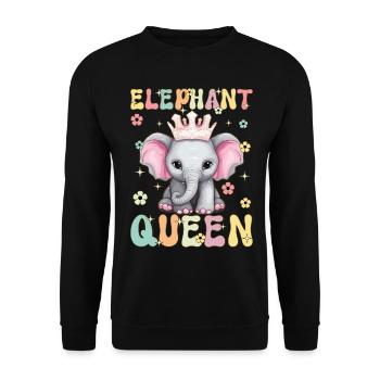 Elefantenkönigin Groovy Elephant Mom - Unisex Pullover - Schwarz - Vorne - Alina (178cm) & Michal (187cm)